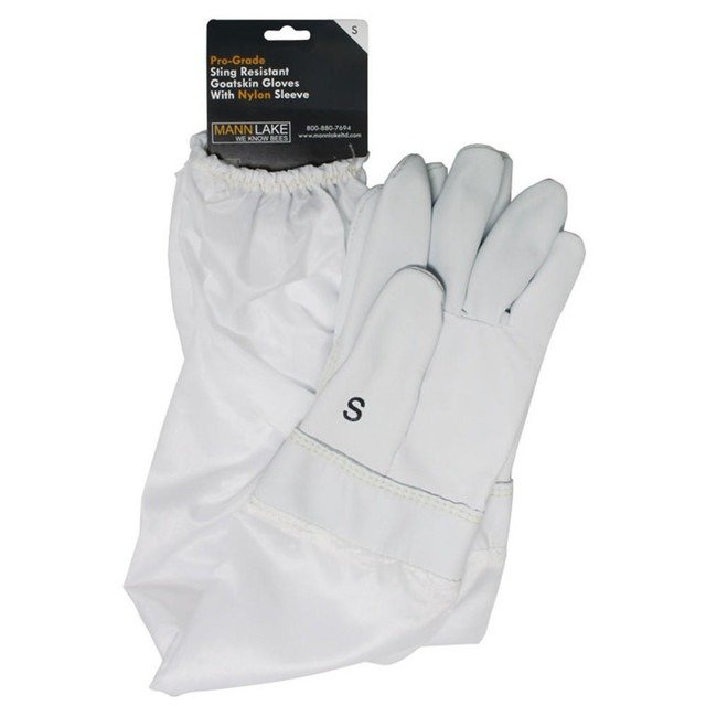 White Pro-Grade Goatskin Gloves for Beekeeping Protection