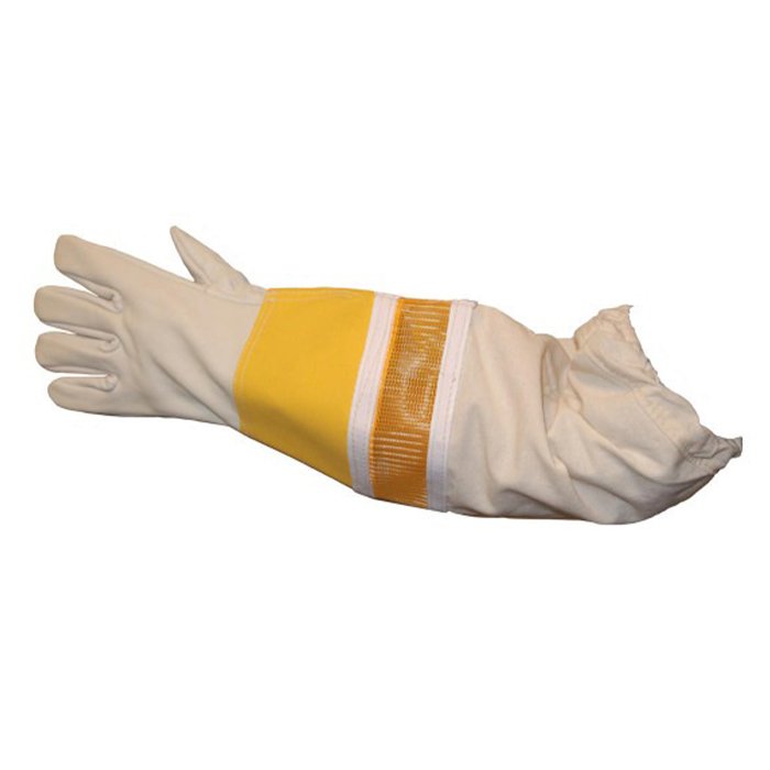 Premium Vented Cowhide Beekeeping Gloves with Nylon Mesh Design