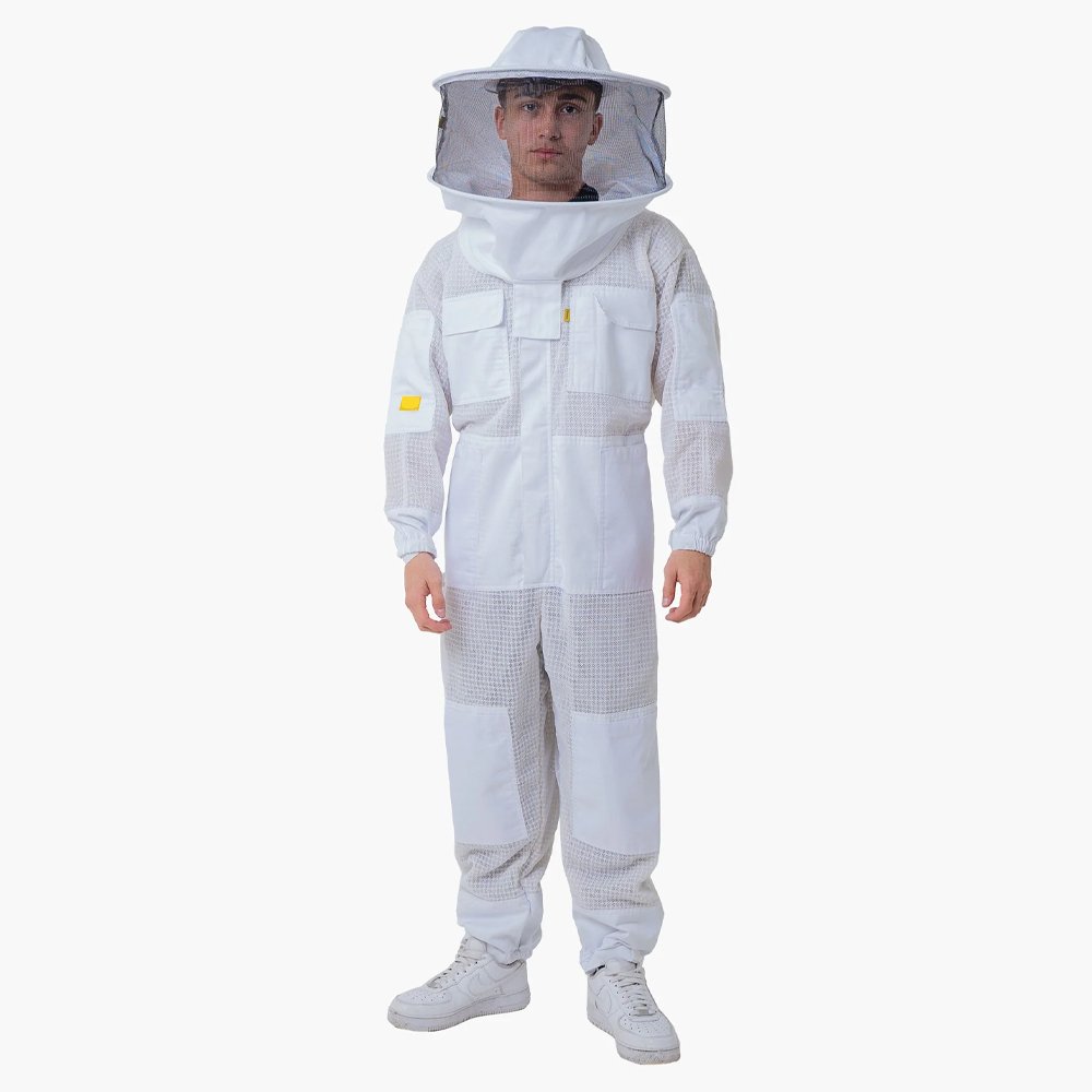 1 Premium White Ventilated Beekeeping Suit With Round Hat - Image 7
