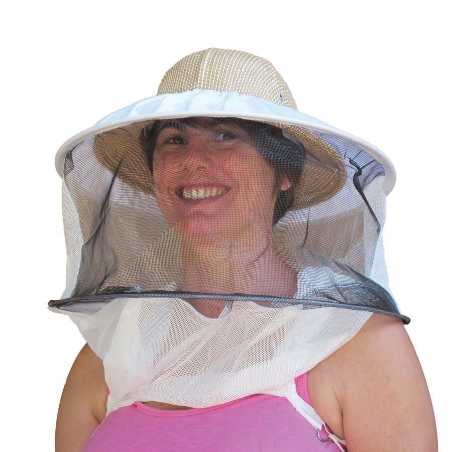 White Tie-Down Round Beekeeping Veil