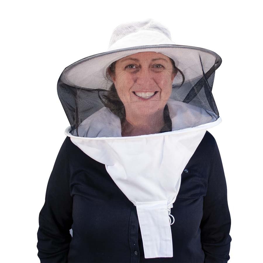White Round Veil with Hat