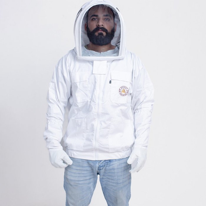 White Professional Beekeeping Protective Cotton Jacket White Professional Beekeeping Protective Cotton Jacket