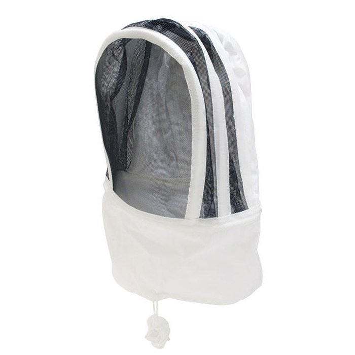 White Hooded Beekeeping Veil with String