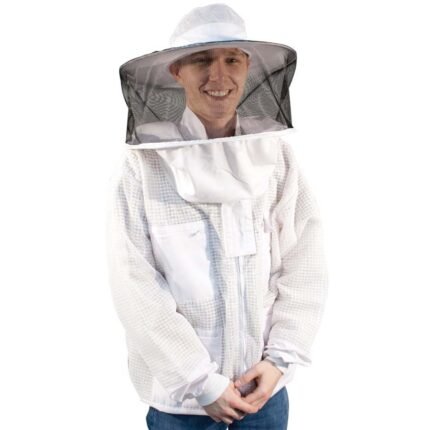 White Full Vent Beekeeping Jacket with Breathable Mesh