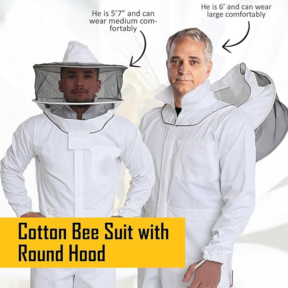 Professional White Cotton Beekeeping Suit