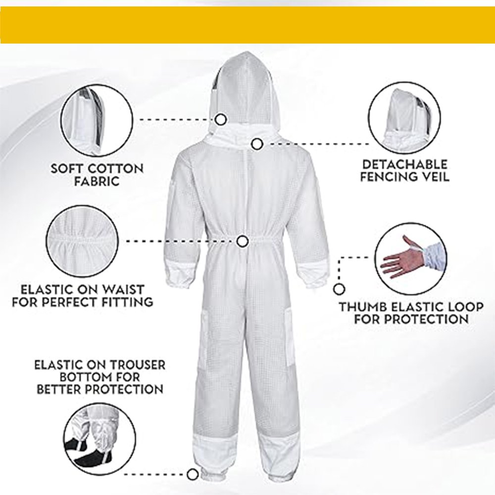White Cotton Beekeeping Suit