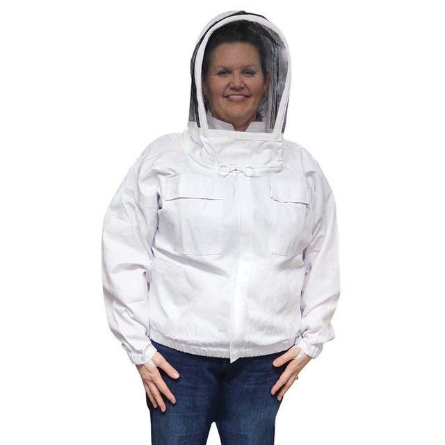 White Economy Hooded Beekeeping Jacket White Economy Hooded Beekeeping Jacket