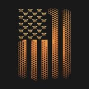 American Flag Honeycomb Beekeeping T-Shirt