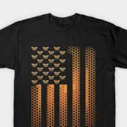 American Flag Honeycomb Beekeeping T-Shirt