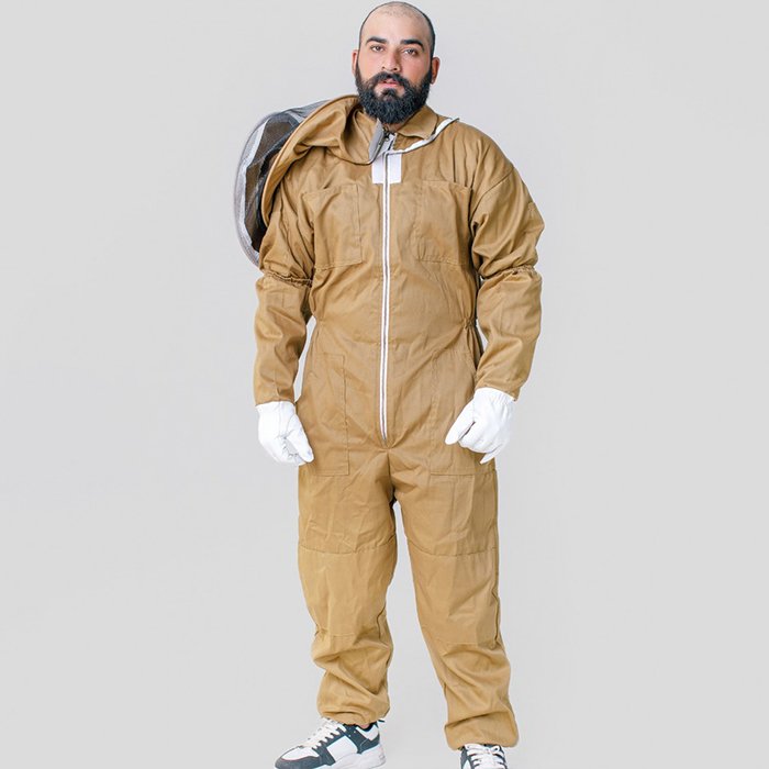 Brown Cotton Apiarist Beekeeping Suit Full Body Outfit (6) Brown Cotton Apiarist Beekeeping Suit Full Body Outfit