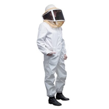 White Deluxe Cotton Beekeeping Suit with Veil Full Body