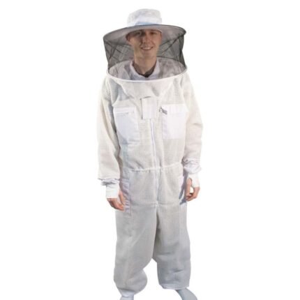 White Full Ventilated Beekeeping Suit with Veil