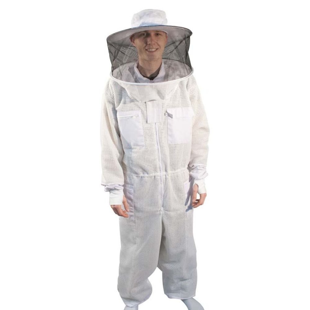 White Full Ventilated Beekeeping Suit with Veil