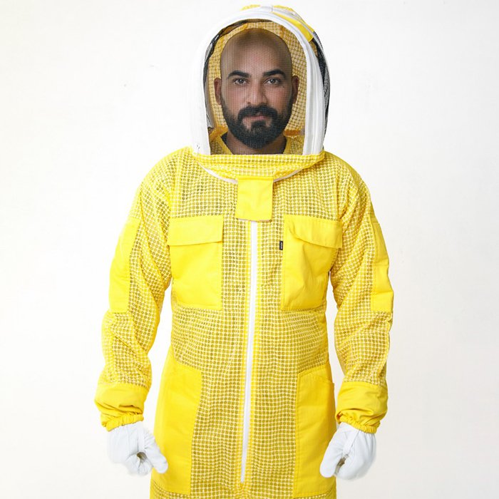 FullGuard Yellow Mesh Beekeeper Full Suit Ventilated Design (2) FullGuard Yellow Mesh Beekeeper Full Suit Ventilated Design