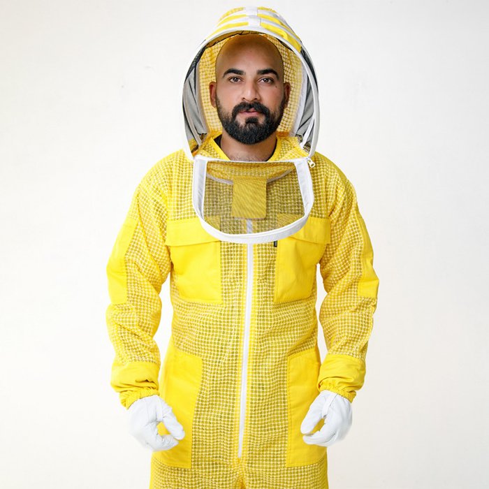 FullGuard Yellow Mesh Beekeeper Full Suit Ventilated Design (4) FullGuard Yellow Mesh Beekeeper Full Suit Ventilated Design