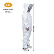 White Hooded Poly Cotton Full Protective Beekeeping Suit