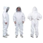 White Hooded Poly Cotton Full Protective Beekeeping Suit