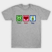 Peace Love Bees Beekeeping T-Shirt