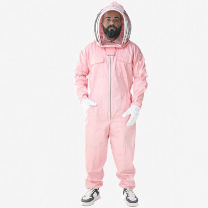 Pink BuzzShield Cotton Beekeeping Suit Full Body Protection