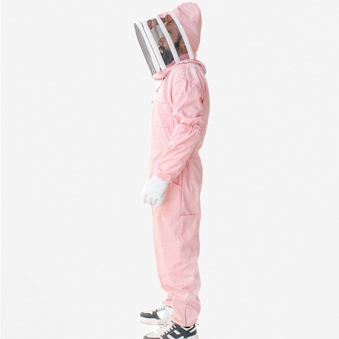 Pink BuzzShield Cotton Beekeeping Suit Full Body Protection (3) Pink BuzzShield Cotton Beekeeping Suit Full Body Protection