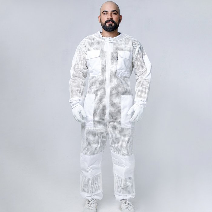 Triple Protection HiveSafe Beekeeper Full Suit in White