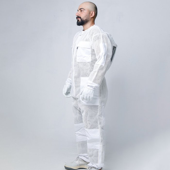 Triple Protection HiveSafe Beekeeper Full Suit in White (4) Triple Protection HiveSafe Beekeeper Full Suit in White