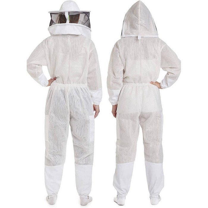 Ventilated Beekeeper Full Suit White Unisex Protective Gear