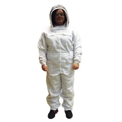 White Partially Ventilated Beekeeping Suit with Veil