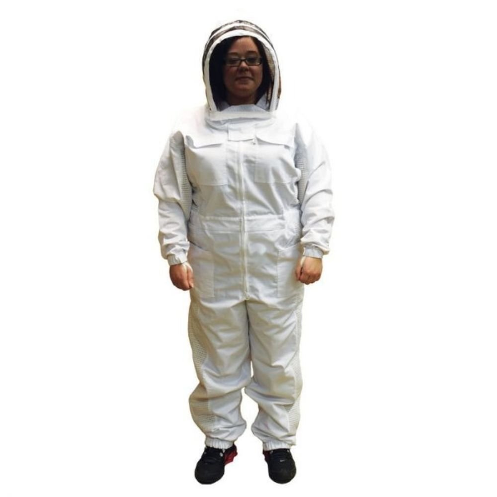 White Partially Ventilated Beekeeping Suit with Veil