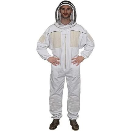 White Pure Cotton Ventilated Beekeeping Suit With Veil