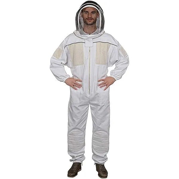 White Pure Cotton Ventilated Beekeeping Suit With Veil