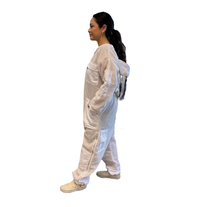 White Triple Layer Ventilated Bee Suit with Veil (3) White Triple Layer Ventilated Bee Suit with Veil