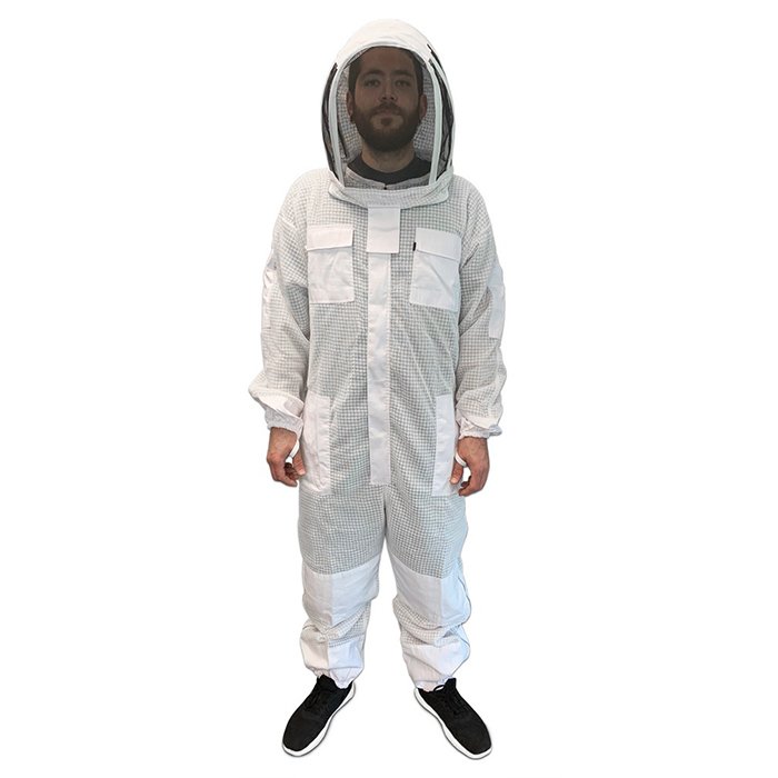 White Triple Layer Ventilated Bee Suit with Veil