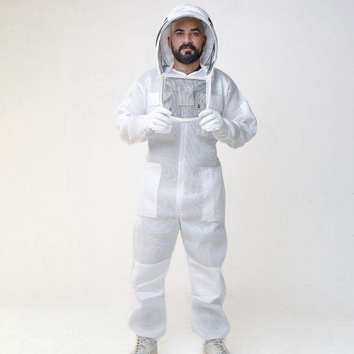 White Vented Professional Beekeeping Full Coverage Suit (4) White Vented Professional Beekeeping Full Coverage Suit
