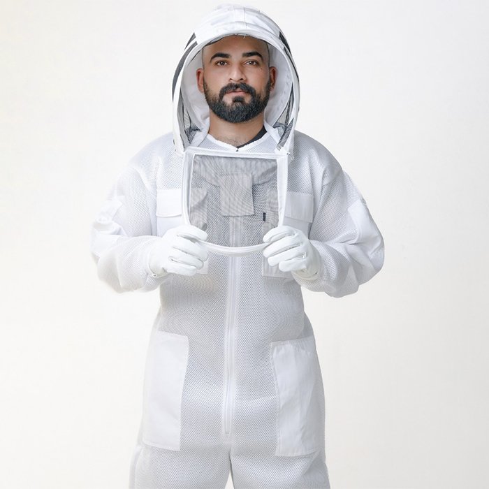 White Vented Professional Beekeeping Full Coverage Suit (5) White Vented Professional Beekeeping Full Coverage Suit
