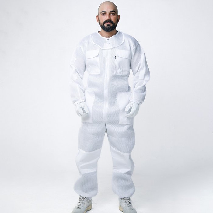 White Vented Professional Beekeeping Full Coverage Suit (8) White Vented Professional Beekeeping Full Coverage Suit