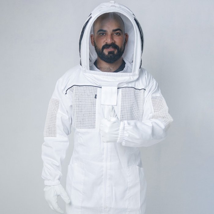 White Vented Professional Beekeeping Suit With Ventilation (1) White Vented Professional Beekeeping Suit With Ventilation