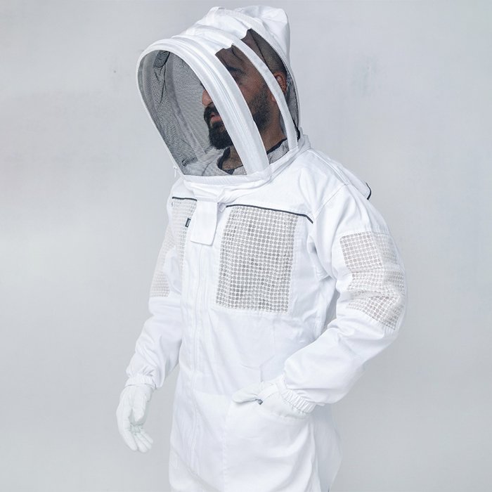 White Vented Professional Beekeeping Suit With Ventilation (3) White Vented Professional Beekeeping Suit With Ventilation