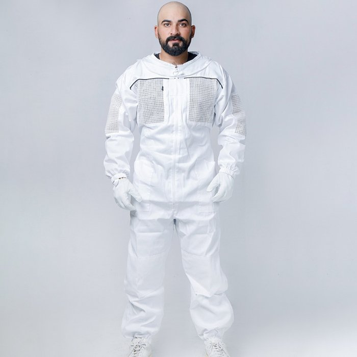 White Vented Professional Beekeeping Suit With Ventilation (4) White Vented Professional Beekeeping Suit With Ventilation