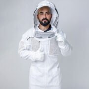 White Vented Professional Beekeeping Suit With Ventilation