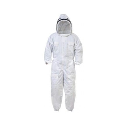White Ventilated Bee Suit with Fencing Veil Full Protection