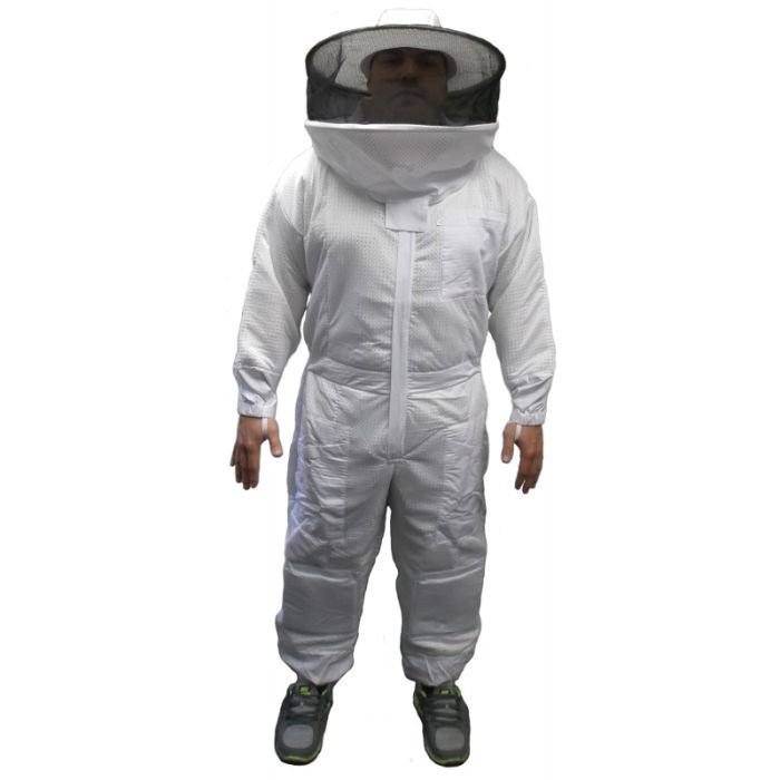 White Ventilated Beekeeper Full Suit Polyester Mesh