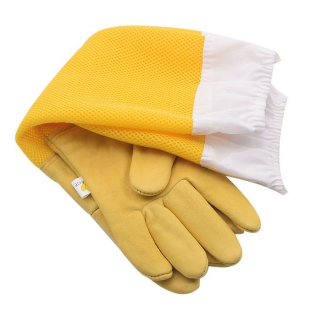 Yellow Beekeeping Protective Breathable Gloves