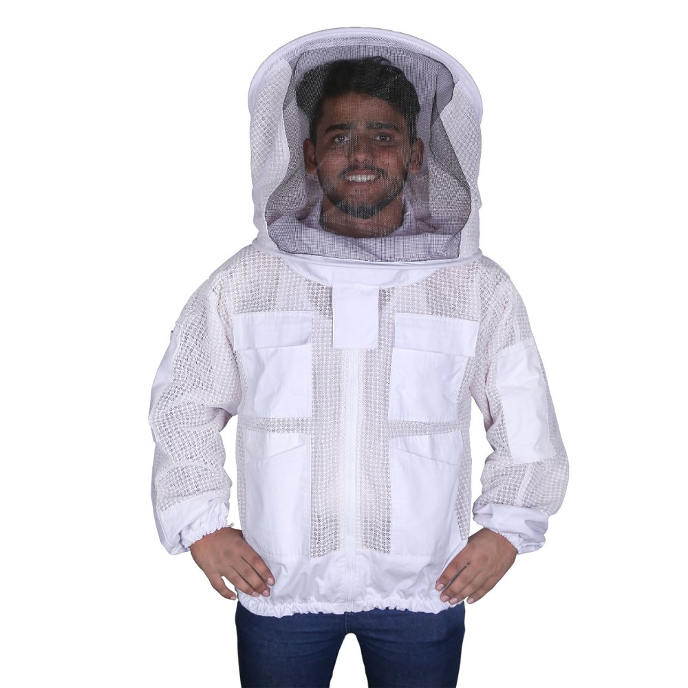 Ventilated Beekeeping Jacket with Round Veil