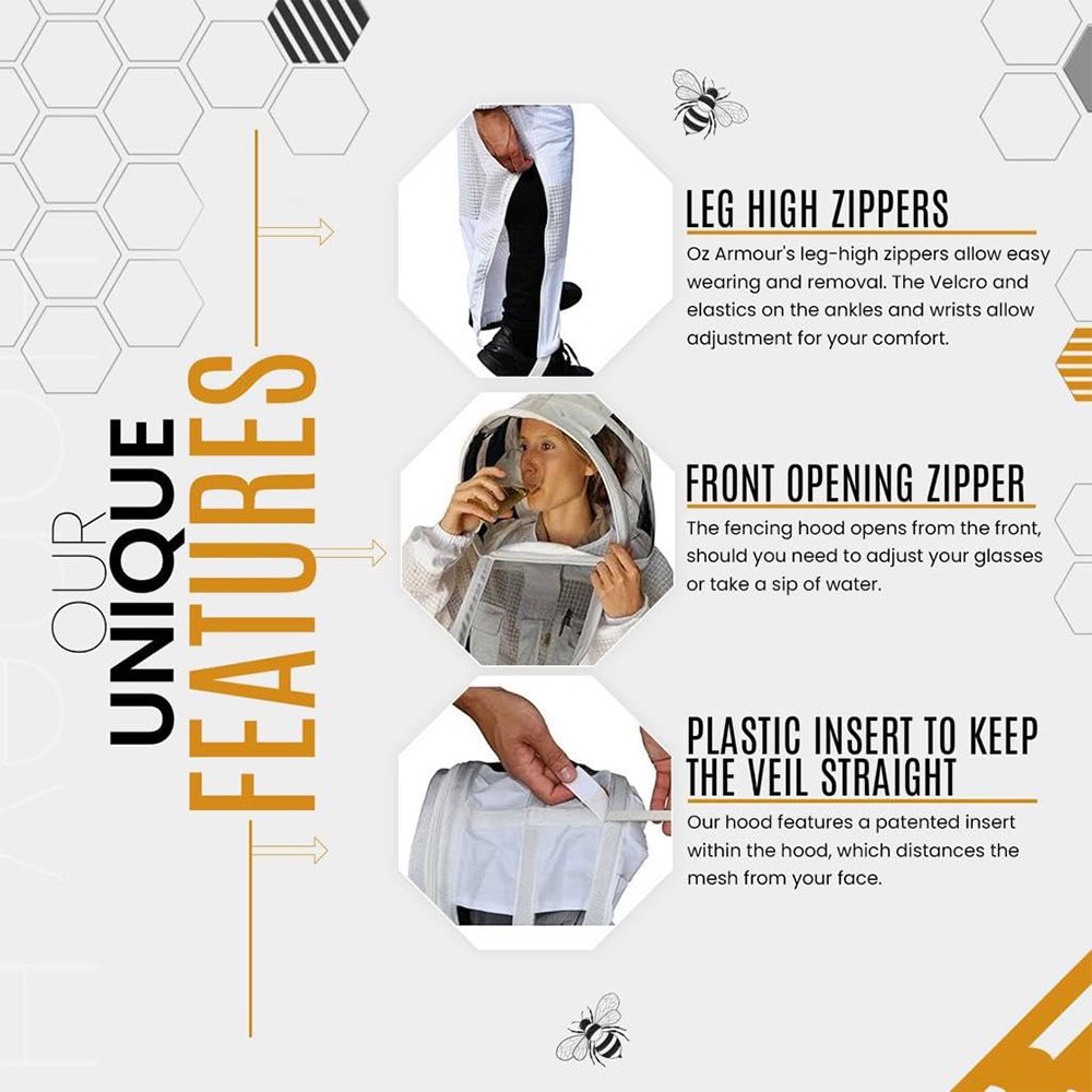 3Beekeeping Jacket with 2 Hoods Beekeeping Jacket with 2 Hoods