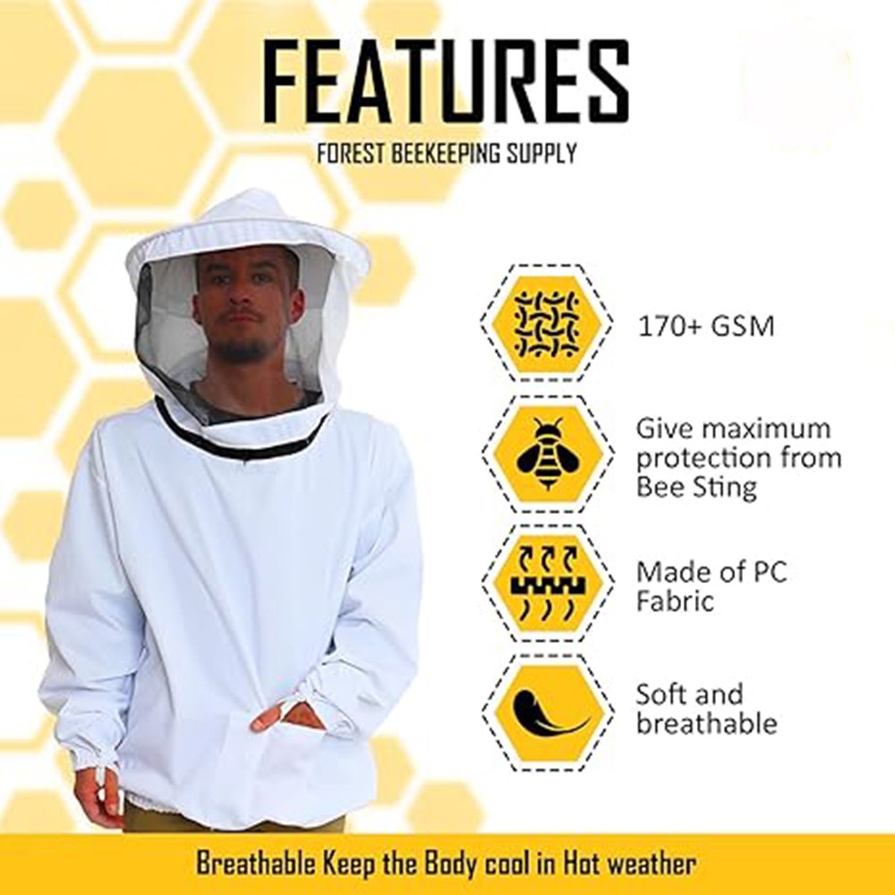 Cotton Beekeeping Pullover Smock Jacket Cotton Beekeeping Pullover Smock Jacket