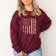 White Beekeeper Flag Sweatshirt Hoodie For Beekeepers - Image 3